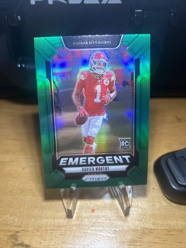 Xavier Worthy 2024 Panini Prizm - Green Prizm Emergent Rookie Card# 7