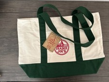 Trader Joe  s Reusable Tote Bag Large with Green Handles 20 in x 11 in 