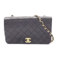 Chanel Lambskin Matelasse Shoulder Bag Women Black One Size 672677