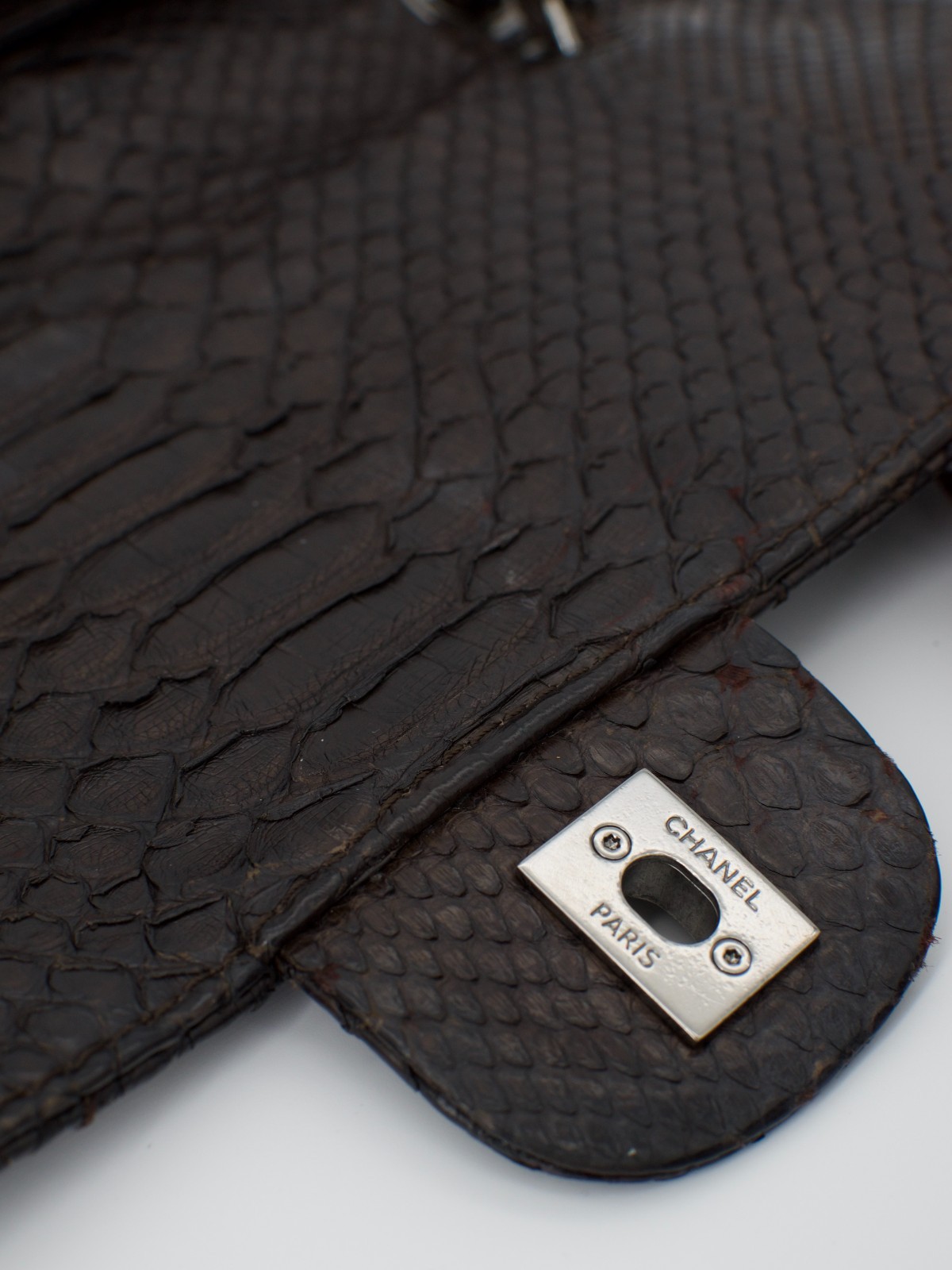 RARE Chanel Exotic Python Leather Classic Flap Sh… - image 10