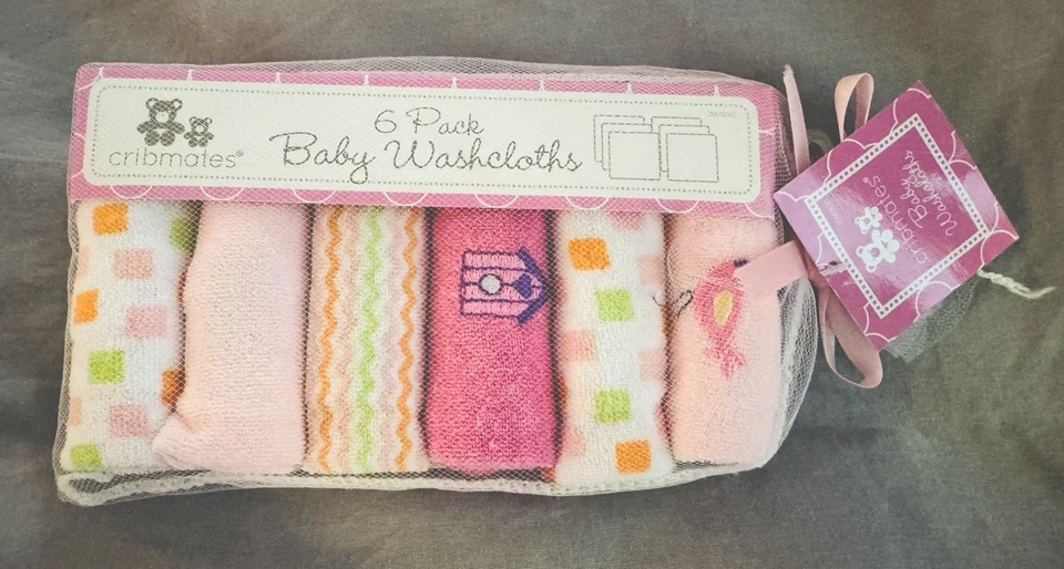 Paquete de 6 paños para bebé niña Cribmates Foto 2 de 4