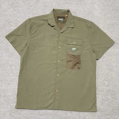 Howler Bros Shirt Mens Large Green Forager Utility Camp Hiking Vented Mesh L