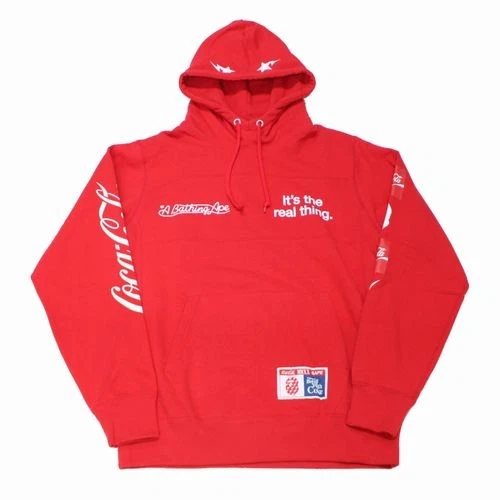 A BATHING APE (BAPE) Felpa con cappuccio pullover Coca Cola usata A Bathing Ape 2020 XL rossa
