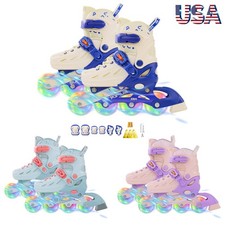 Kids Inline Skates Adjustable with Light up Wheels Roller Skates for Beginner