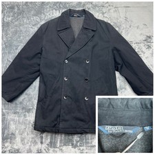 Ralph Lauren Polo Peacoat Overcoat Jacket Men's M Black Navy Style Cotton Shell