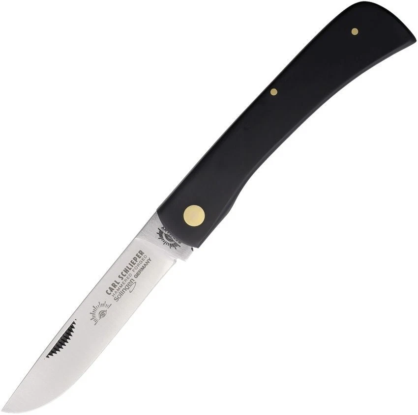 German Eye Clodbuster Folding Knife Stainless Steel Blade Black Synthetic Handle - Image 2 of 4