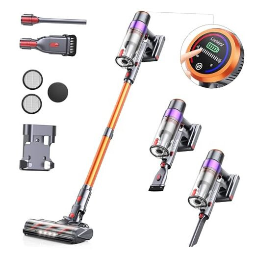 Cordless Vacuum Cleaner, 450W/38000pa Stick Vacuum Cleaner with Touch Screen,
