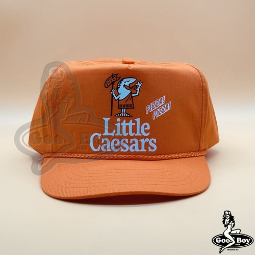 Little Caesars Pizza Hat Vintage Retro Orange Trucker Rope Cap 90s HOT-N-READY - 第 1/9 張圖片