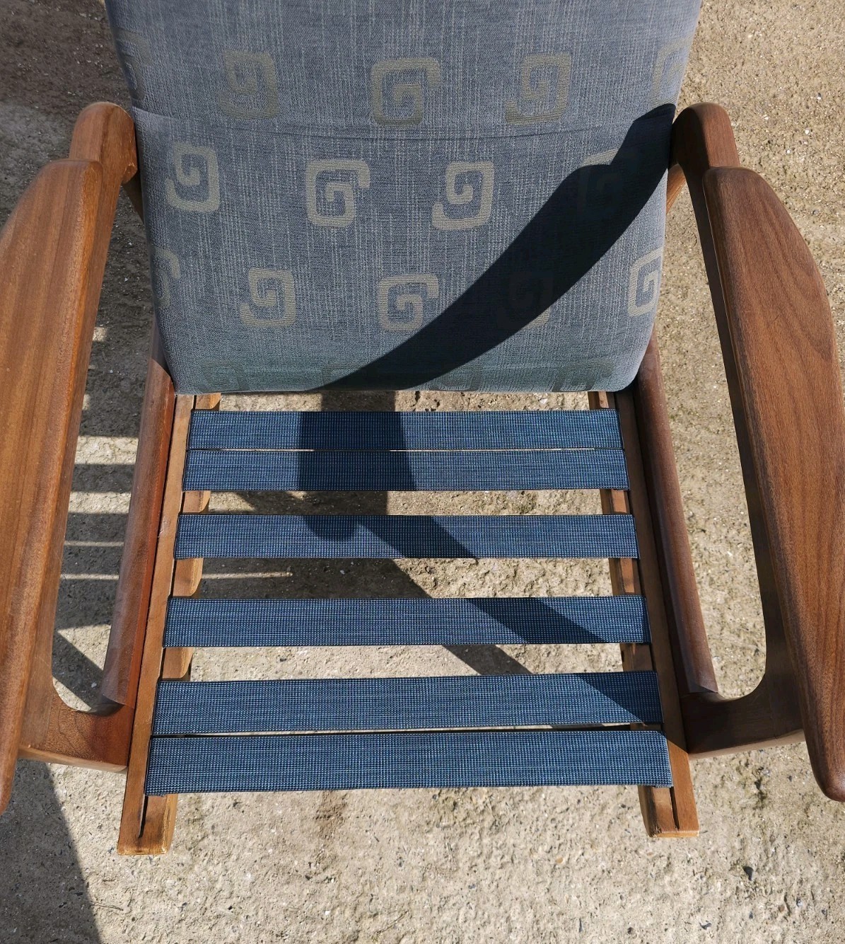 Vintage 1960s Scandinavian Solid Teak Framed High Back Gentleman's Chair — image 9