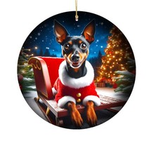 Miniature Pinscher Christmas Tree Porcelain Ornament