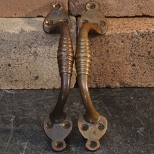 Edwin Showell & Sons, Paar gerippte Ziehgriffe, Tür-/Schrankgriffe, sehr guter Zustand