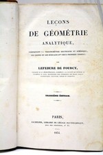 LIVRE ANCIEN LEFEBURE DE FOURCY GEOMETRIE ANALYTIQUE SCIENCES PLANCHES 1834