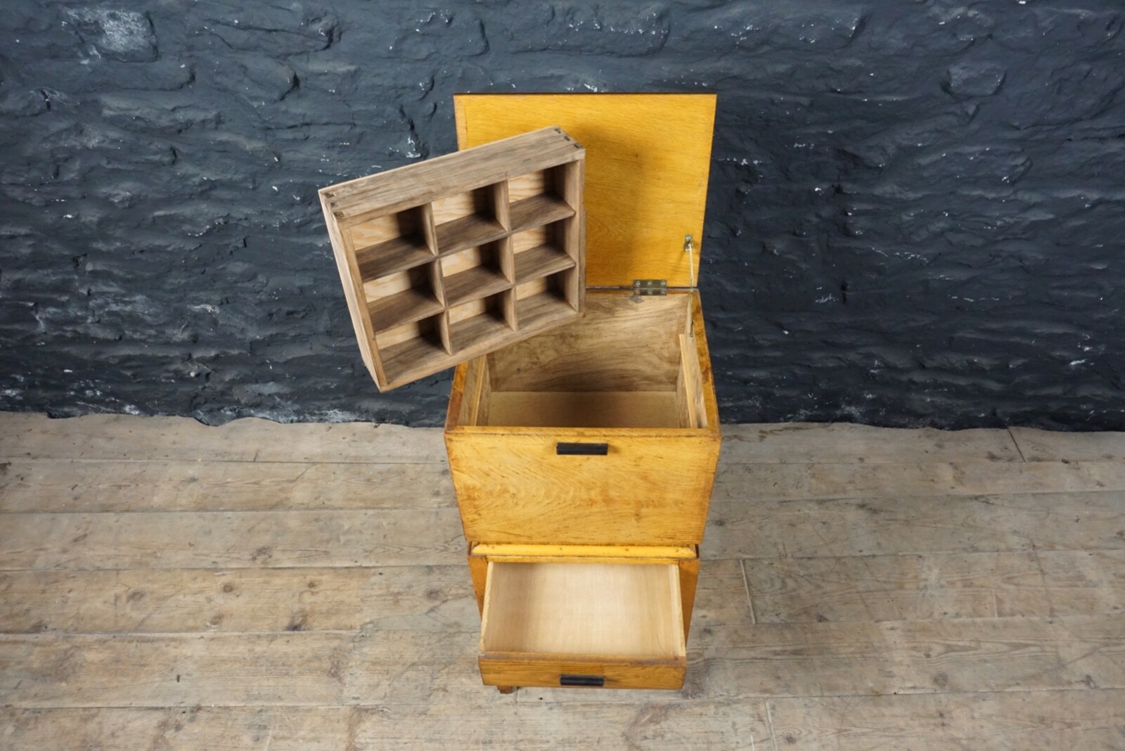 Vintage Wooden Sewing Box Hand Made by Prisoners of War Storage