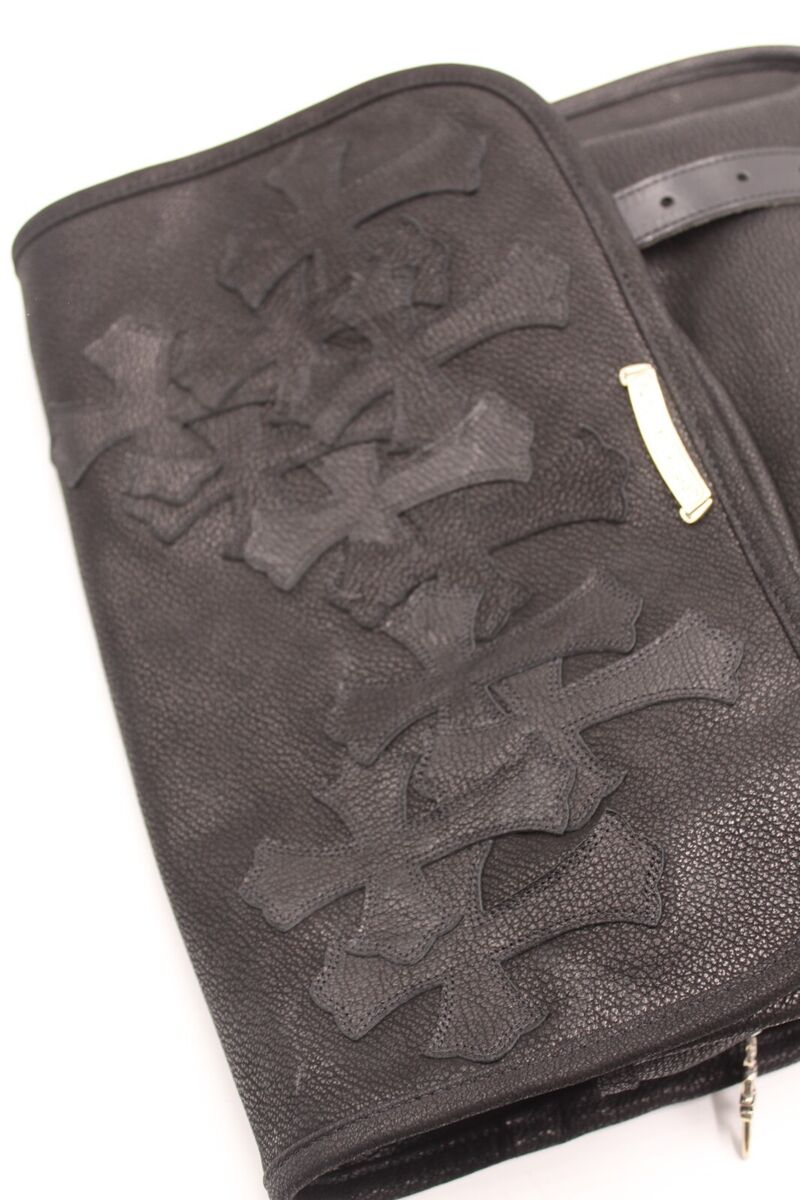 COA Chrome Hearts Cross Black Leather Shoulder Messenger Bag COA Chrome Hearts Cross Black Leather Shoulder Messenger Bag