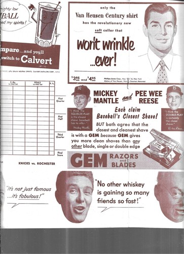 KNICKS-BALTIMORE, PHILADELPHIA-MILWAUKEE 1953 WITH AUTOS-LAPCHICK,MC GUIRE,ETC - Picture 5 of 5