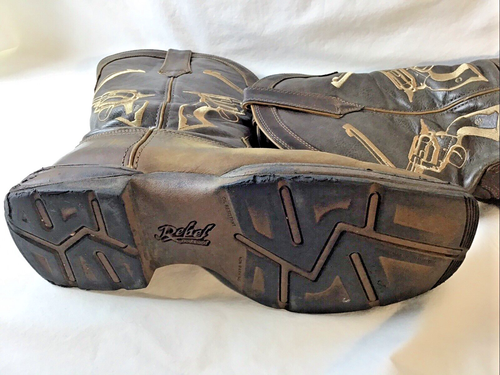 Durango Rebel Western Brown Leather boots Men's Size 9.5 W #Ddb0077 - Picture 7 of 15