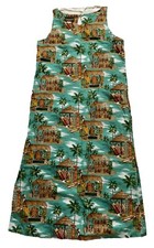 Island Aloha Wear Tropical Print Maxi Dress - Size L - Made in USA ๐บ