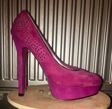 Paris Hilton Fuschia Suede High Heeled Shoes Size 3 / 36