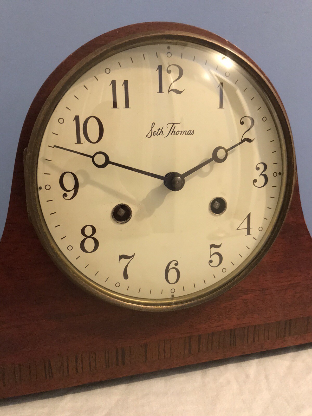 Vintage 1960’s Seth Thomas 8 Day Chime Mantel Clock Lynton 2W Tambour