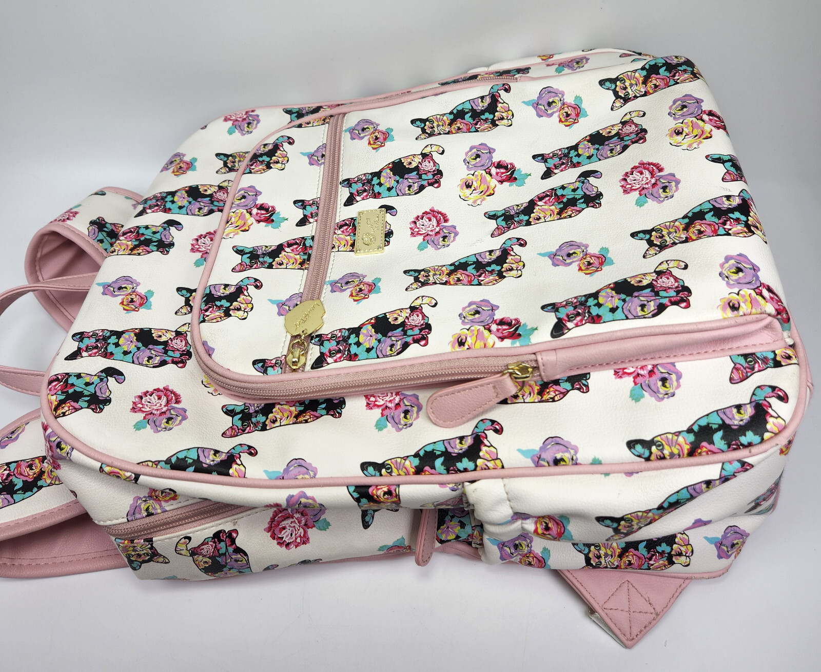 Betsey Johnson Kitty Cat Backpack Flower Gem