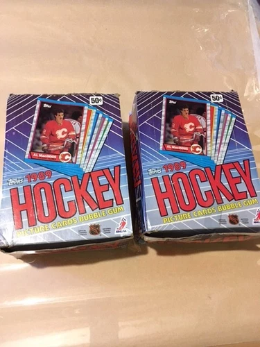 TWO 1989  Topps NHL Hockey Wax Boxs 72 Sealed  Unopened Packs Vintage L37