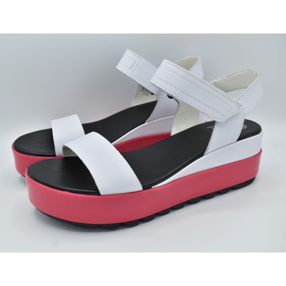 Sorel Womens Size 10.5 Cameron Leather White Punch Pink Flatform Sandals  Shoes | eBay