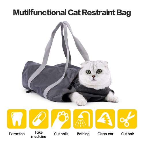 Cat Grooming Bag Restraint Cats Nail Clipping Outdoor Bag Cutting Nails Bathing eBay