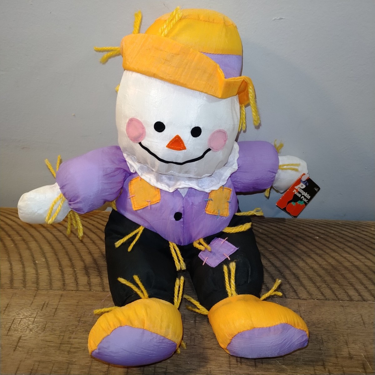 Vintage Pumpkin Patch Halloween Puffalump Scare Crow Pumpkin Plush