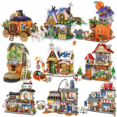 LOZ Mini Blocks Street Stores House Building Blocks Set Bricks Model Kids Toys