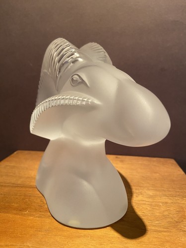 LALIQUE OF FRANCE FROSTED CRYSTAL RAM (ARIES) HEAD FIGURINE MINT with BOX - Picture 10 of 24