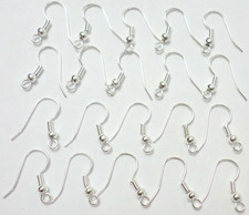 50 25 Pair Silver Plated Stainless Steel French Coiled Hook Ear Wires Findings