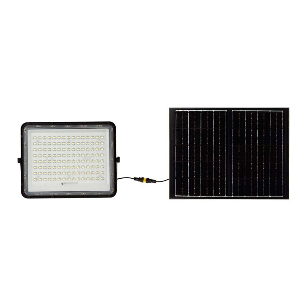 1 pz 20W LED Solar Floodlight 4000K Replaceable Battery 3m Wire Black Body