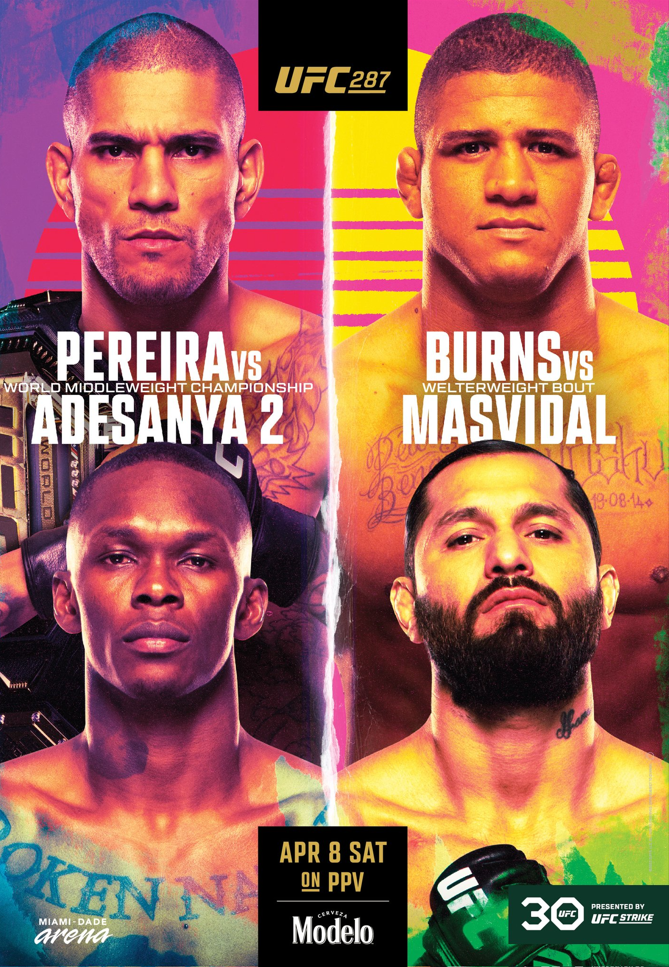 UFC 287: Adesanya vs. Pereira 2 - Fight Poster - Burns vs