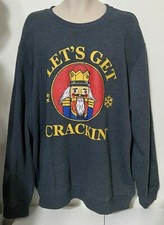 NWT LET'S GET CRACKIN' Christmas NUTCRACKER SWEATSHIRT Men's Size 2XL, 3XL