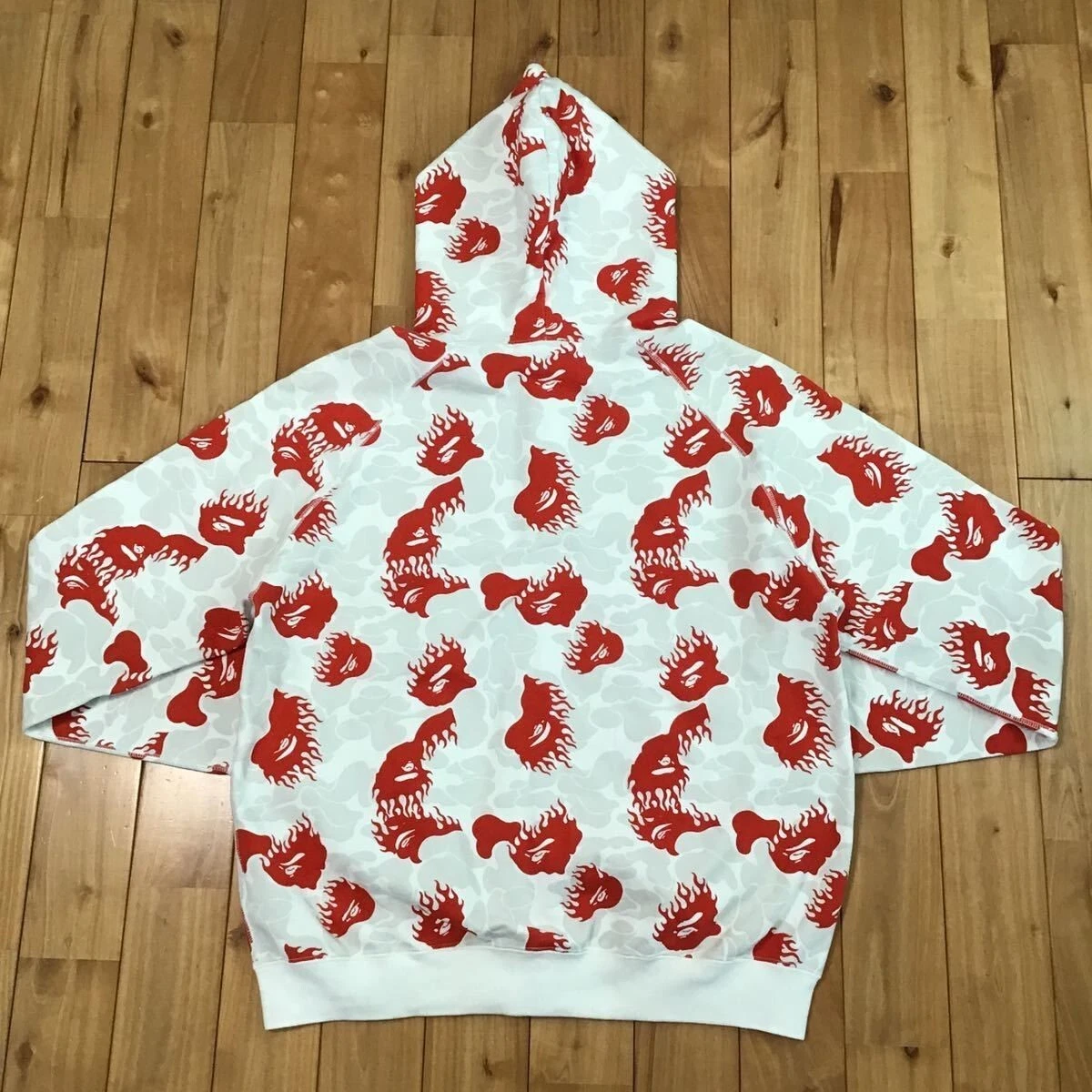 A BATHING APE (BAPE) Felpa con cappuccio full zip mimetica BAPE Fire una fiamma scimmia da bagno NIGO taglia M uomo Giappone!!!!!!!