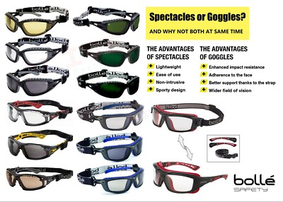 '2 in 1' Bolle Schutzbrille Brille & Goggles RUSH TRACKER BAXTER ULTIM8 