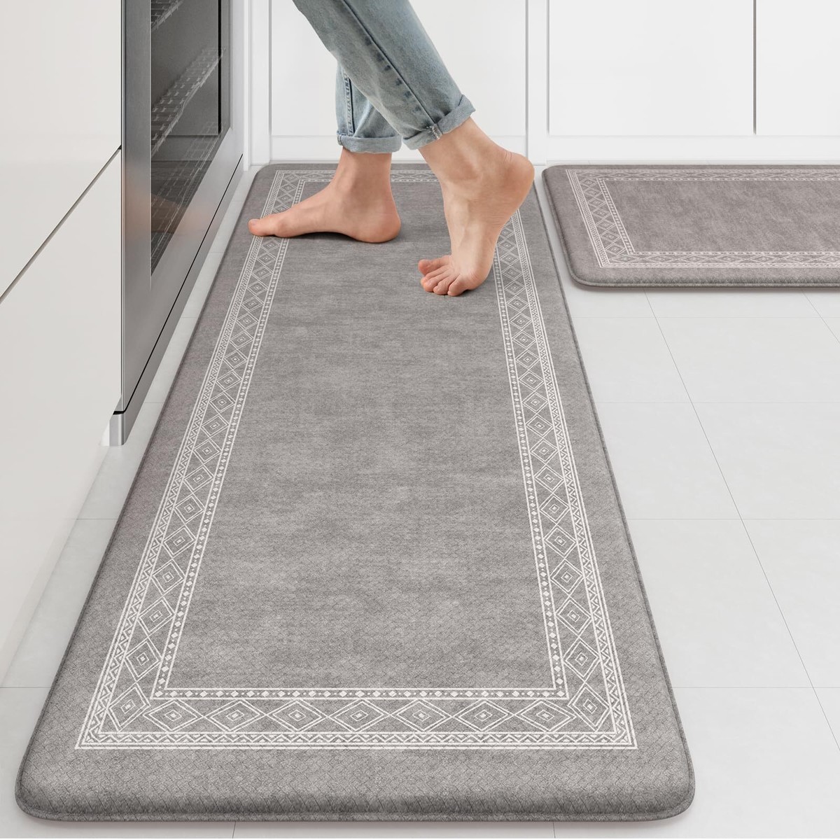 Kitchen Floor Mats Standing Desk Mats Non-slip KIMODE Anti Fatigue Kitchen  Mats 2-Piece Set - Farmhouse Style Standing Mats For Sink \u0026 Counter Kitchen  Anti Fatigue Mats, image size:1200x1200