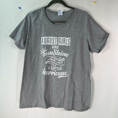 Port & Company Mens August Girls Are Sun Shine Graphic Gray T Shirt Size XL