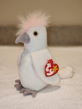 Ty Beanie Babies Kuku Cockatoo Bird - White rare, retired. Good condition.