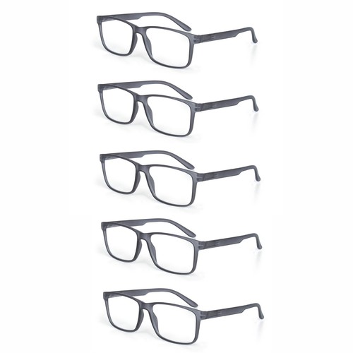 EYE ZOOM 5 Pack Rectangular Plastic Frame Reading Glasses for Men and Women - Picture 21 of 39