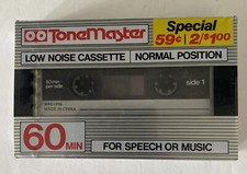 Tone Master Low Noise 60 Minutes Blank Cassette Tape New Sealed