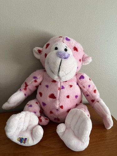 Liebesaffe Webkinz Ganz Plüsch rosa Herzen HM343 9 Zoll - Bild 6 von 6