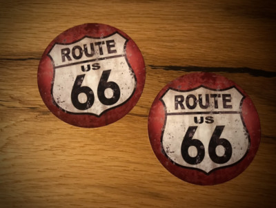 2x ROUTE 66 Aufkleber Vintage Sticker Highway USA V8 Cruiser Old School TOP #071