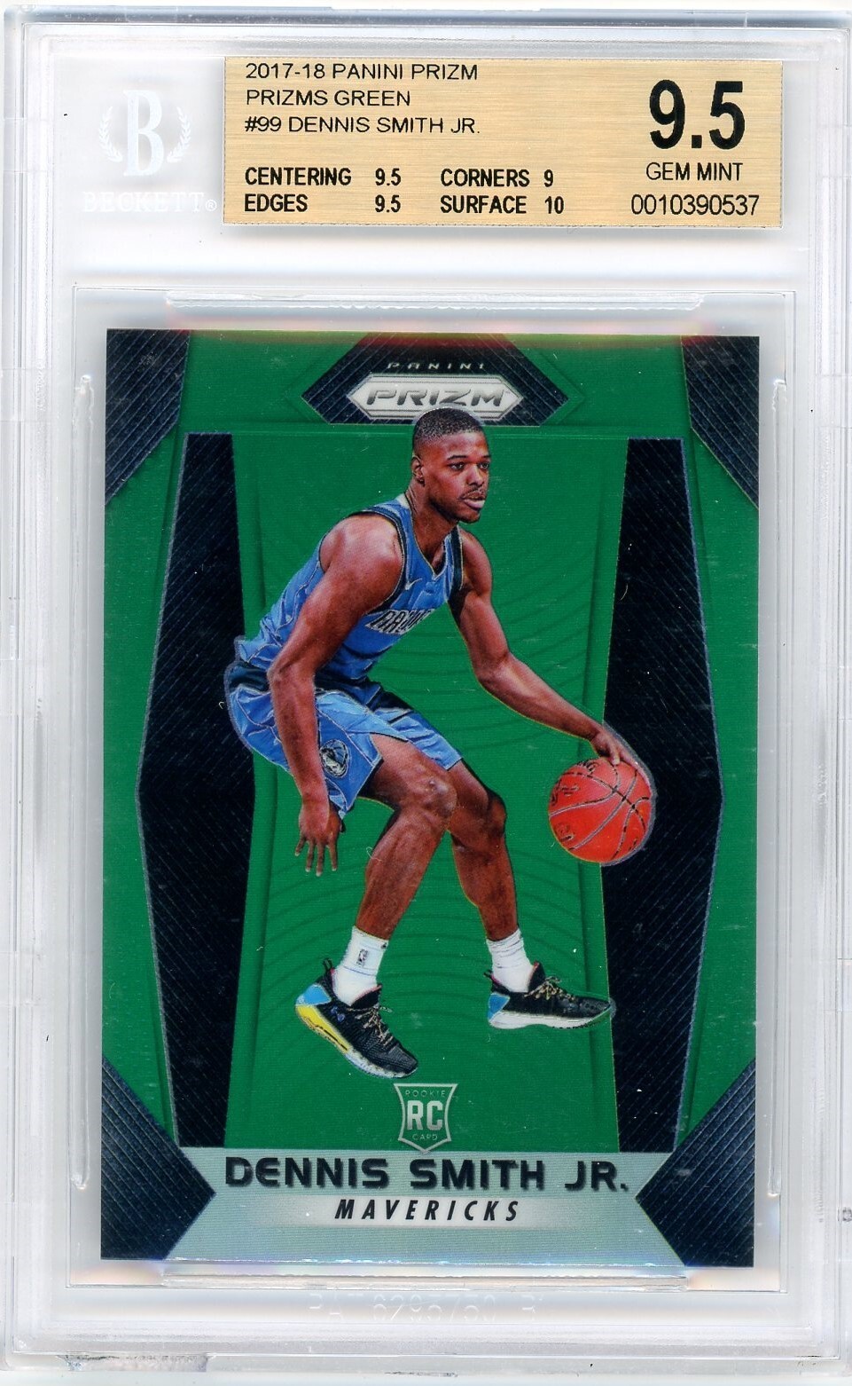 2017-18 Panini Prizm Green Prizm #99 Dennis Smith Jr. RC BGS 9.5 SP