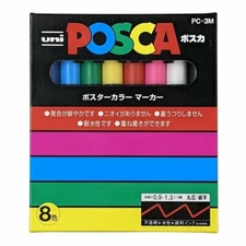 Posca Paint Pens Marker Set | Fine Point PC-3M | 8 Colors | US Seller