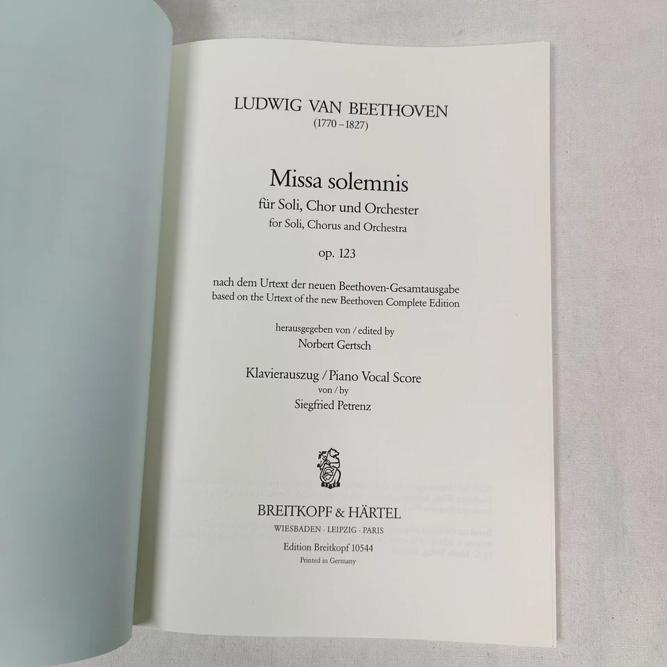 RARO 1936 De colección "BEETHOVEN MISSA SOLEMNIS" Para Coro y Orquesta Soli Op. 123 Foto 4 de 4