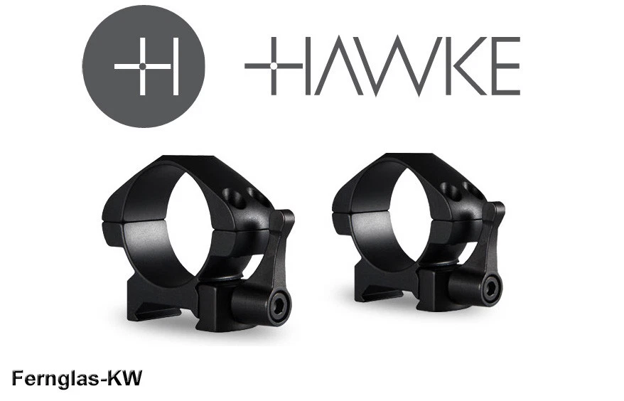 HAWKE 23015 30mm Stahl Ringmontagen Niedrig für Weaver Schiene Schnellspannhebel