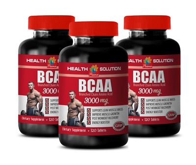 muscle building protein - BCAA 3000mg 3 Bottles - muscle explosion vitamins