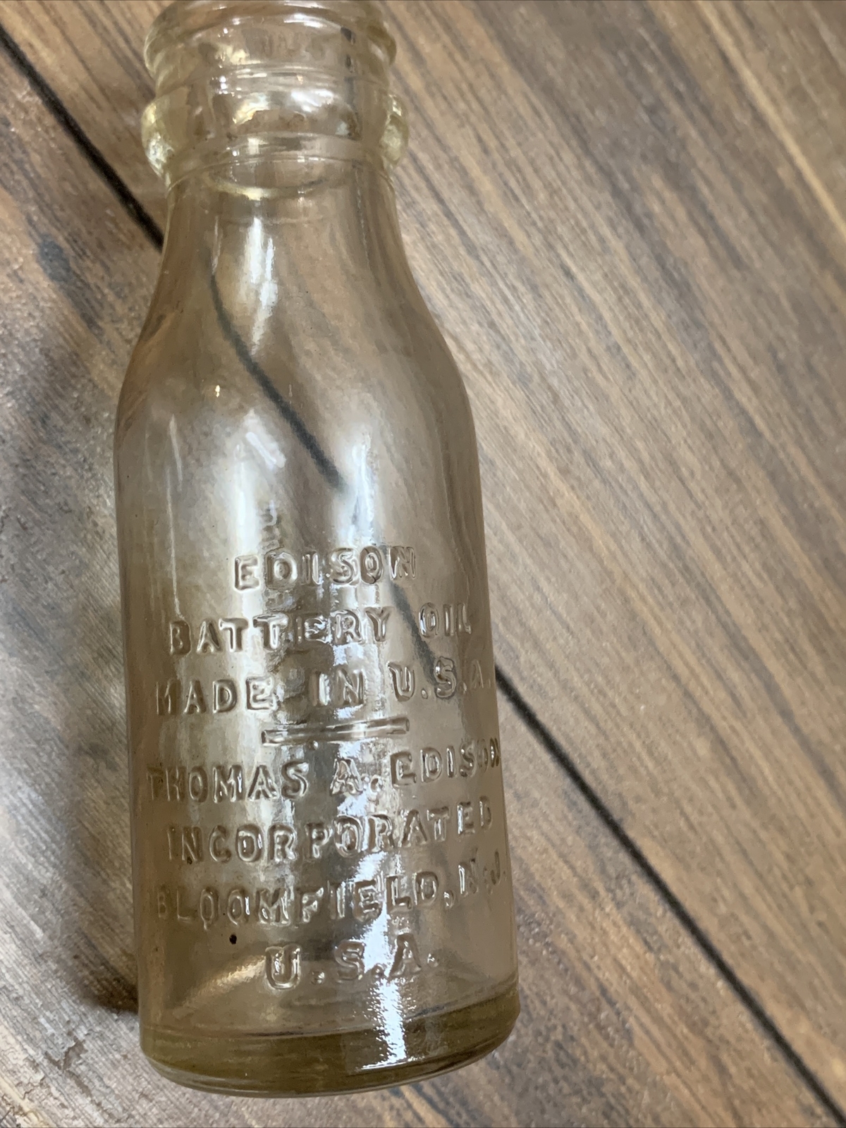 Old Thomas Edison Bottle Battery Oil Glass Bloomfield New Jersey eBay