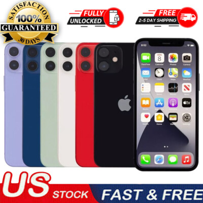 New Apple iPhone 12 Mini 64GB 128GB 5.4'' A2176 Factory Unlocked USA Smartphones